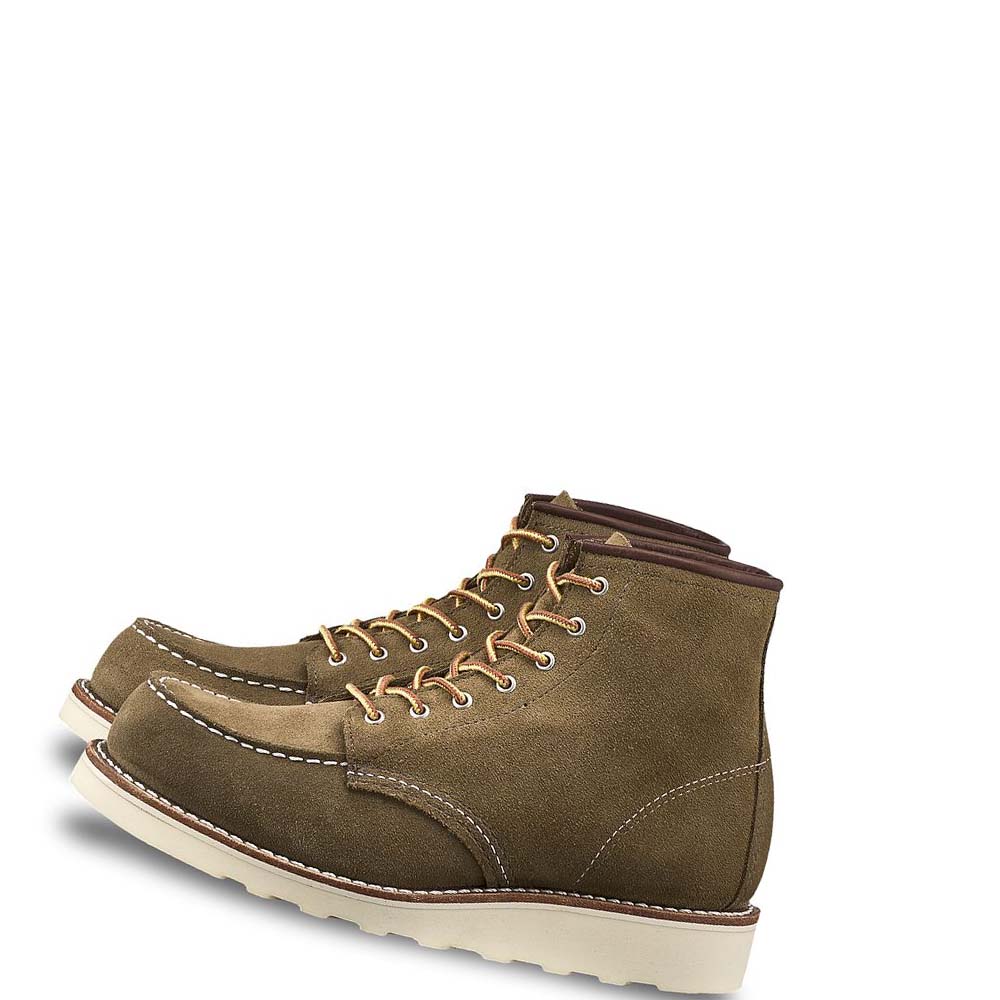 Red Wing 6-inch Classic Moc Heritage Short in Mohave Leather Women's Boots Olive | ZA 132AHK